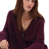 Sweaters WHITE & WARREN | White & Warren Cashmere Ribbed Boyfriend Sweater In Mulberry