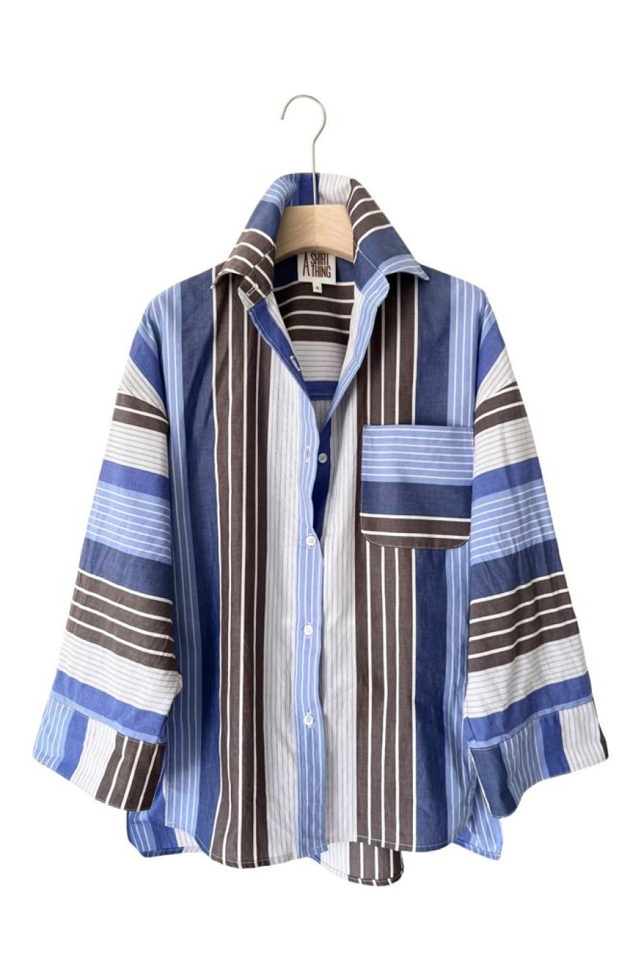 Tops A Shirt Thing | A Shirt Thing Sammy Amalfi Stripe Top In Periwinkle