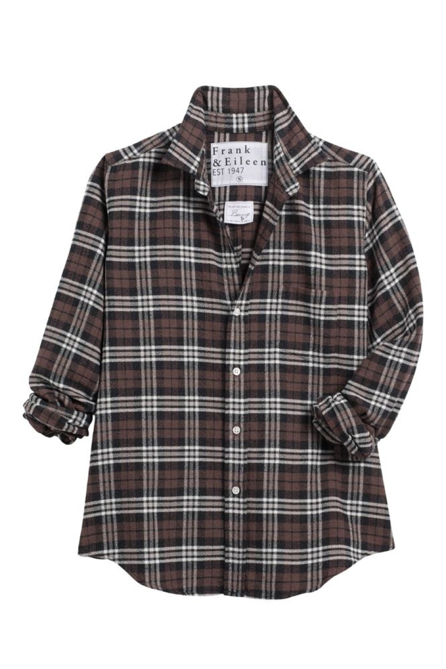 Tops Frank & Eileen | Frank & Eileen Barry Tailored Button Up Shirt In Black, Brown, White Plaid