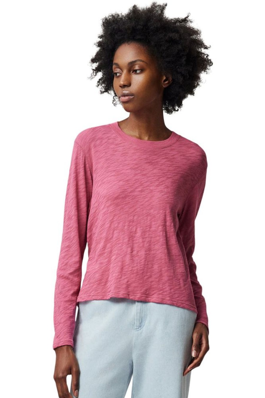 Tops ATM AnthonyThomas Melillo | Atm Slub Jersey Long Sleeve Crop Tee