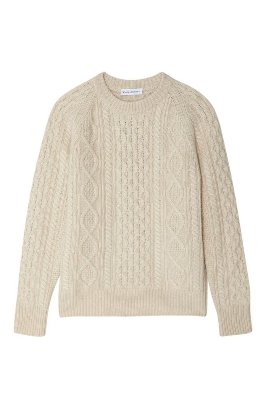 Sweaters WHITE & WARREN | White & Warren Cashmere Luxe Cable Sweater In Natural Heather