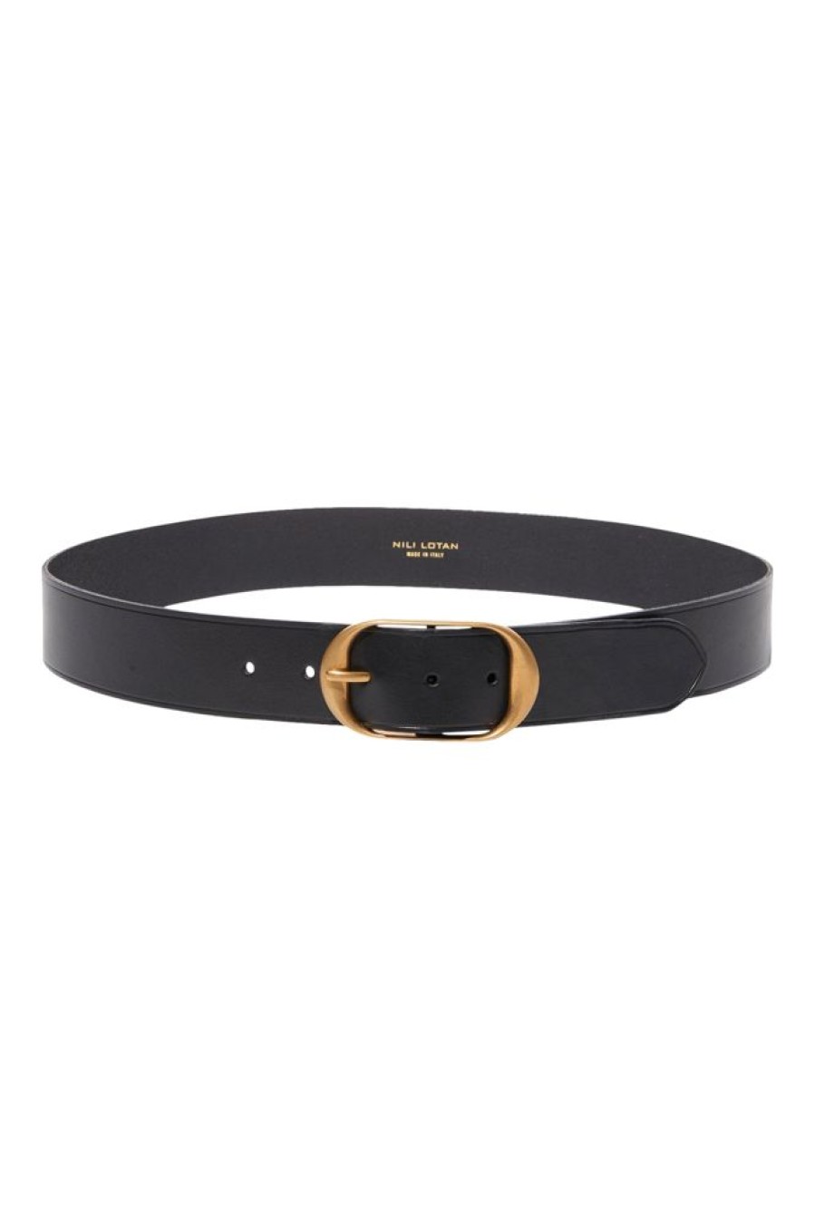 Accessories NILI LOTAN | Nili Lotan Nili'S Belt In Black With Antiquebrass