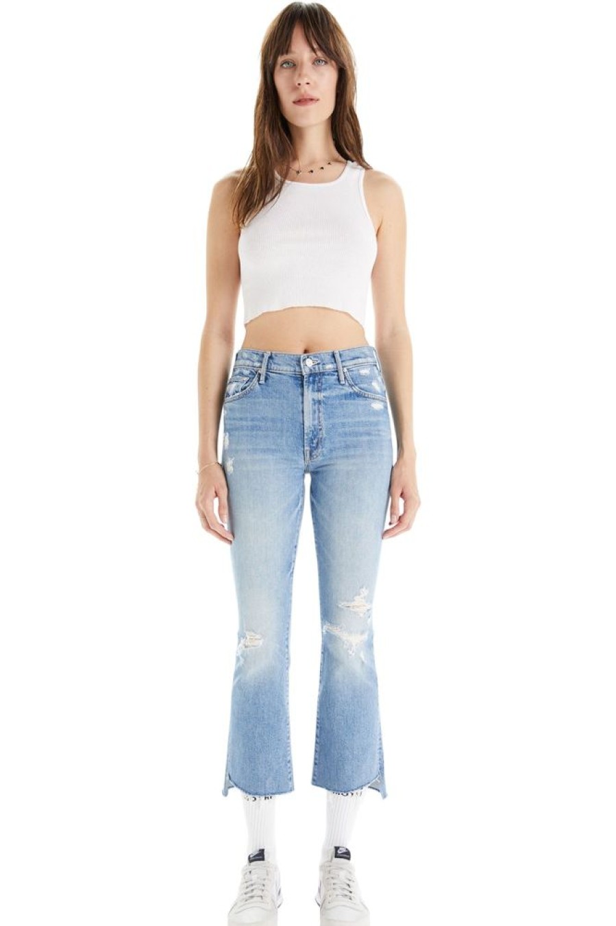 Denim Mother Denim | Mother Denim Insider Crop Step Fray In Holy Melancholy