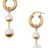 Jewelry CHAN LUU INC. | Chan Luu Gold Dipped Tiered Hoop Earrings In White Pearl