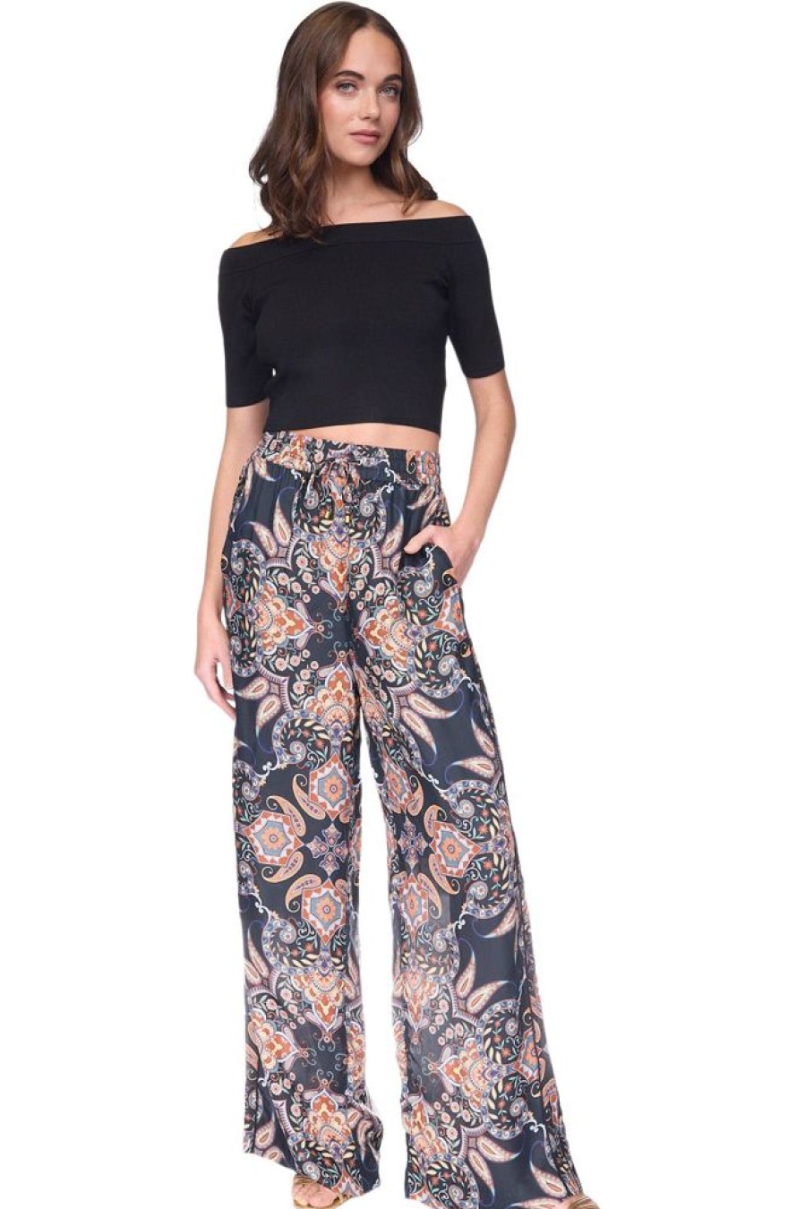 Pants, Shorts, & Skirts Cara Cara | Cara Cara Amalfi Pants In Black Vintage Paisley