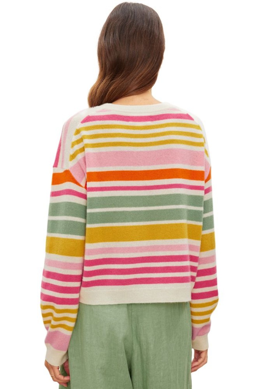 Sweaters VELVET | Velvet Anny Multi Color Striped Sweater In Multi