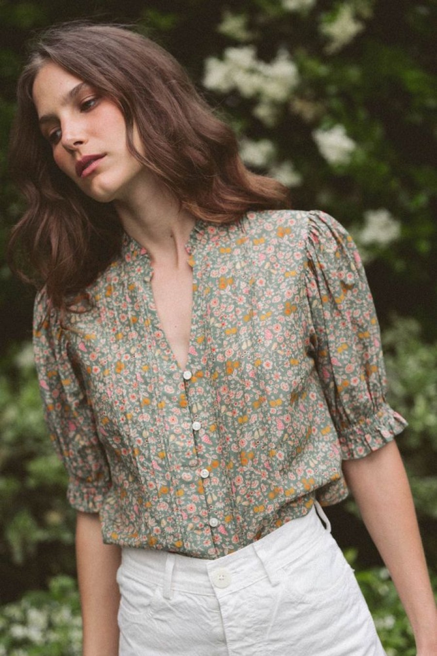 Tops Trovata | Trovata Birds Of Paradis Eliza Blouse In Petits Fruits