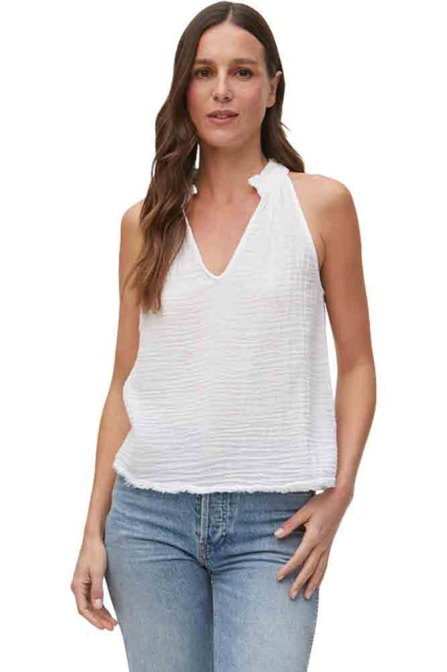 Tops MICHAEL STARS | Michael Stars Viola Split Neck Tank