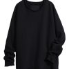 Tops Frank & Eileen | Frank & Eileen Anna Long Sleeve Fleece Capelet In Black