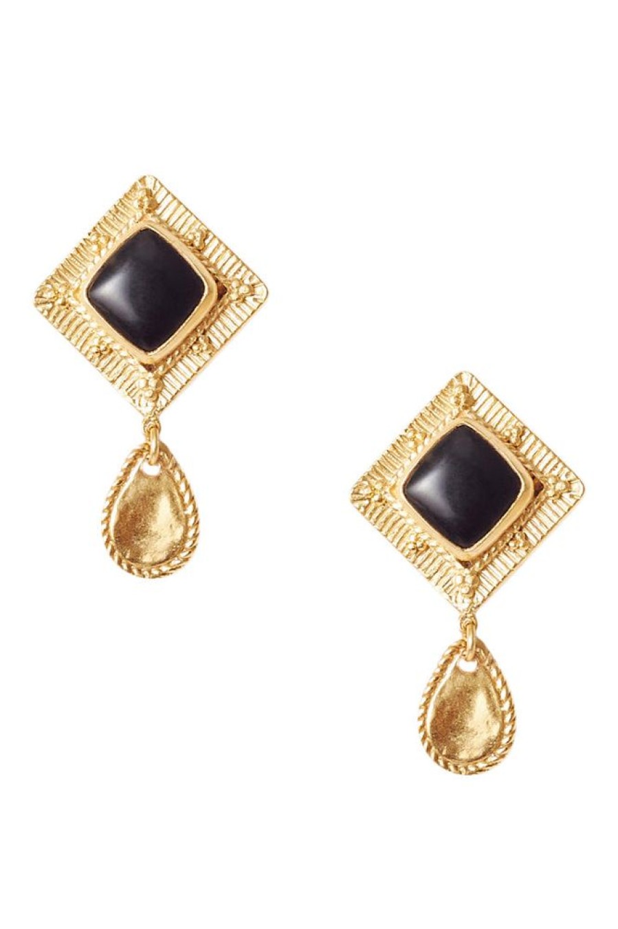 Jewelry CHAN LUU INC. | Chan Luu Black Vignette Drop Earrings Onyx