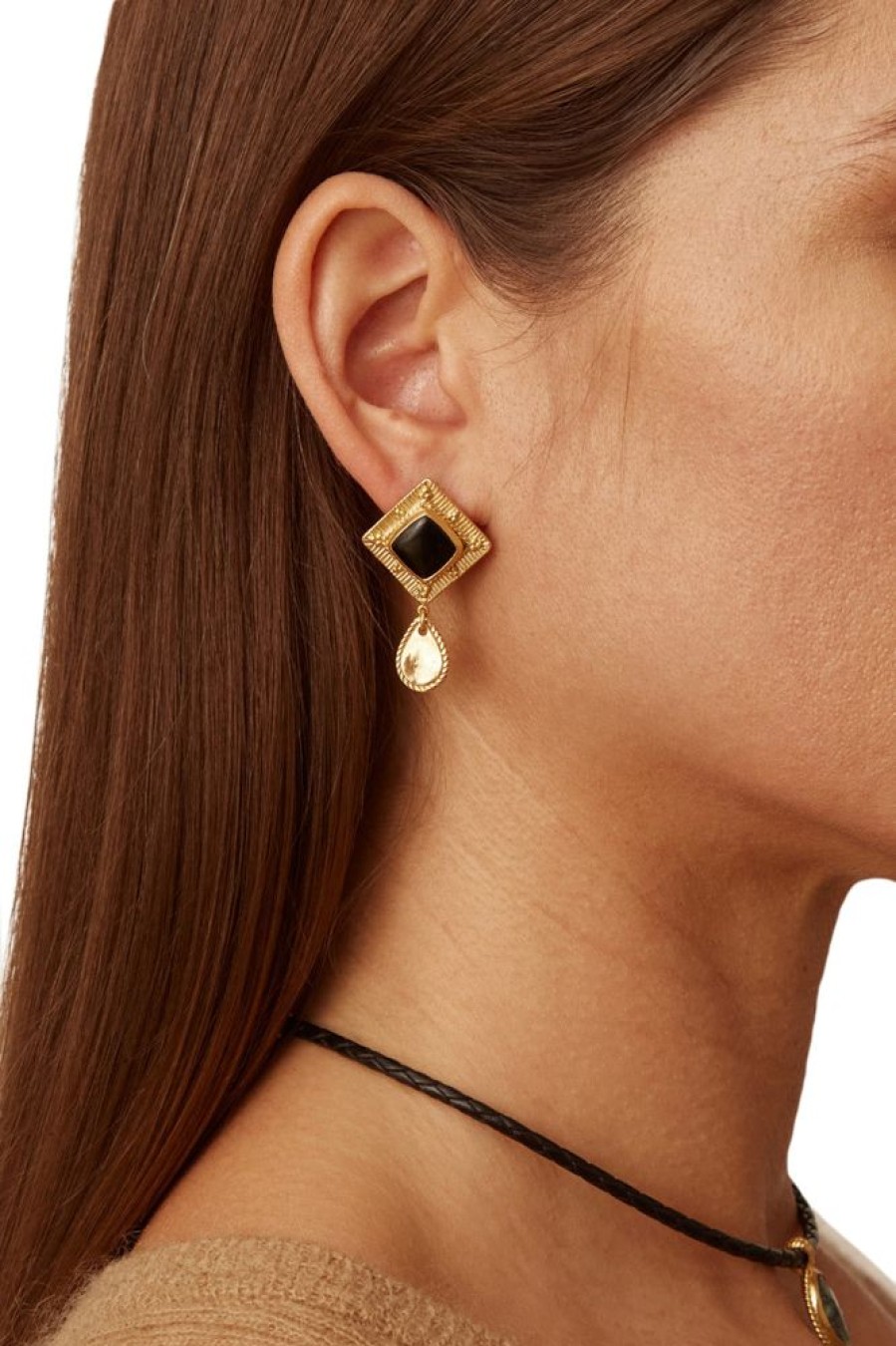 Jewelry CHAN LUU INC. | Chan Luu Black Vignette Drop Earrings Onyx