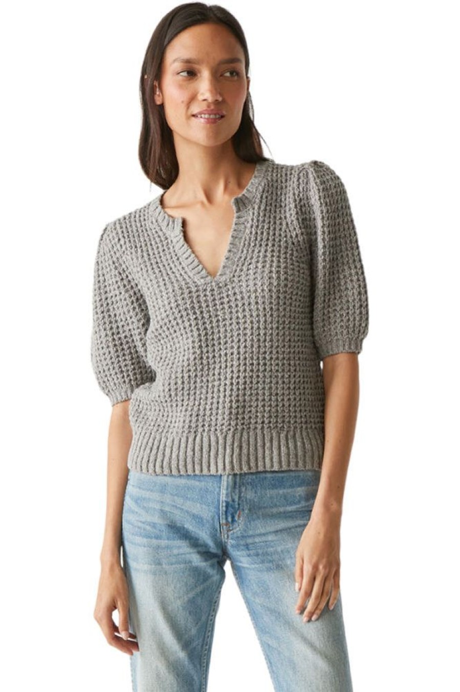 Sweaters MICHAEL STARS | Michael Stars Gemma Puff Sleeve Top In Heather Grey