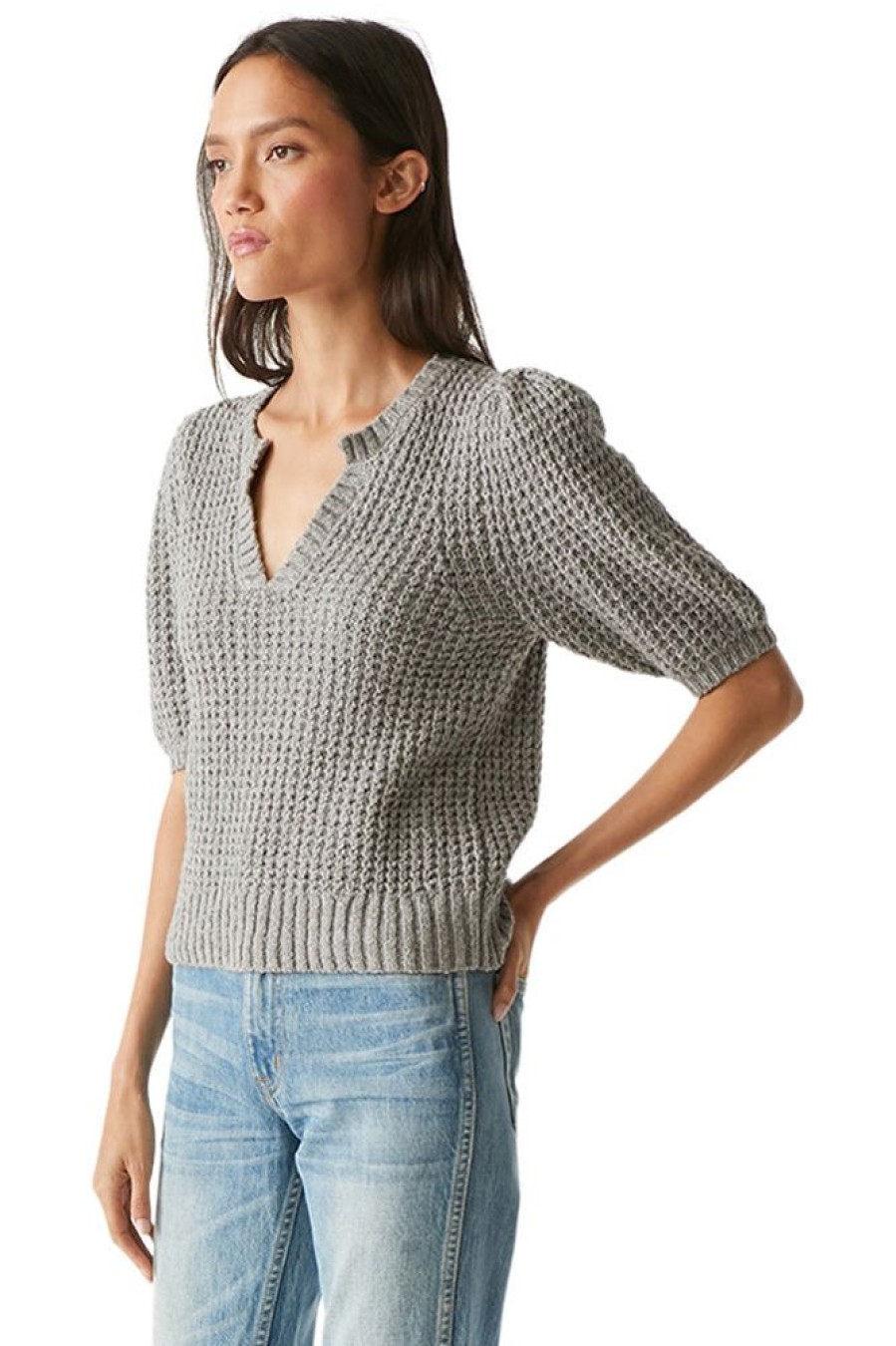 Sweaters MICHAEL STARS | Michael Stars Gemma Puff Sleeve Top In Heather Grey