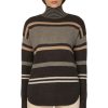 Sweaters AUTUMN CASHMERE | Autumn Cashmere Striped Mock W/ Shirttail In Pepper Combo