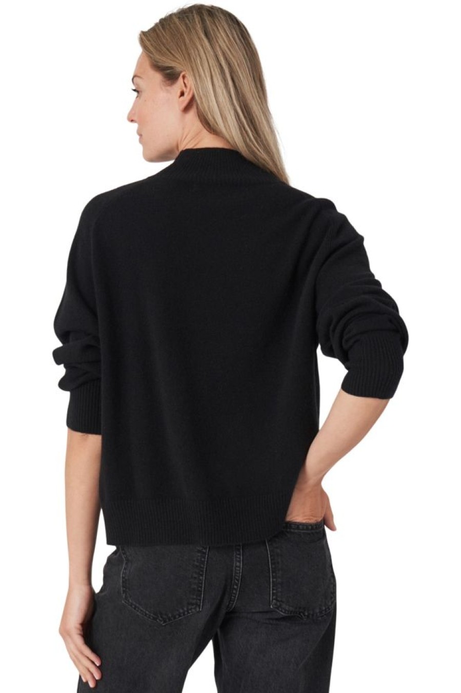 Sweaters REPEAT | Repeat Cashmere Mock Neck Sweater In Black