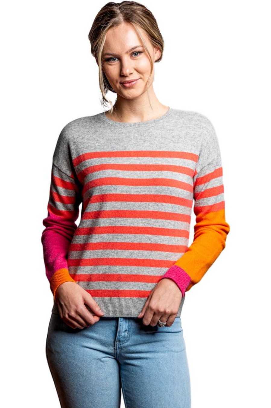 Sweaters Collaboration | Collaboration Alison Sweater In Blood Orange Stripe