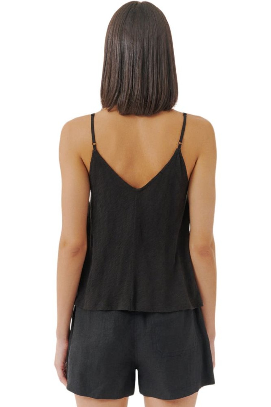 Tops ATM AnthonyThomas Melillo | Atm Slub Jersey Exposed Seam Tank In Black