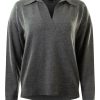 Sweaters REPEAT | Repeat Cashmere Split Neck Polo Sweater Medium Grey