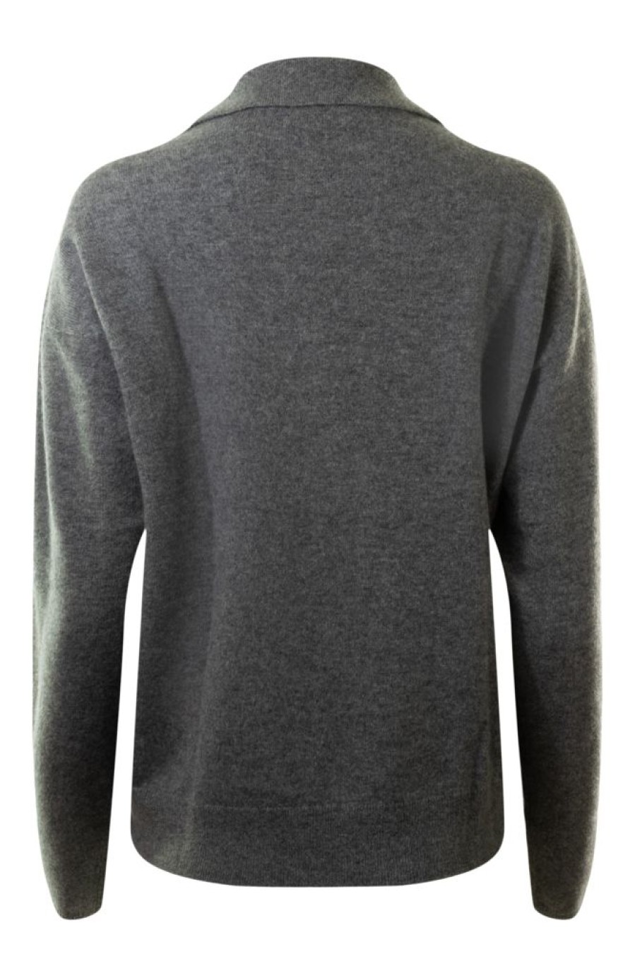 Sweaters REPEAT | Repeat Cashmere Split Neck Polo Sweater Medium Grey