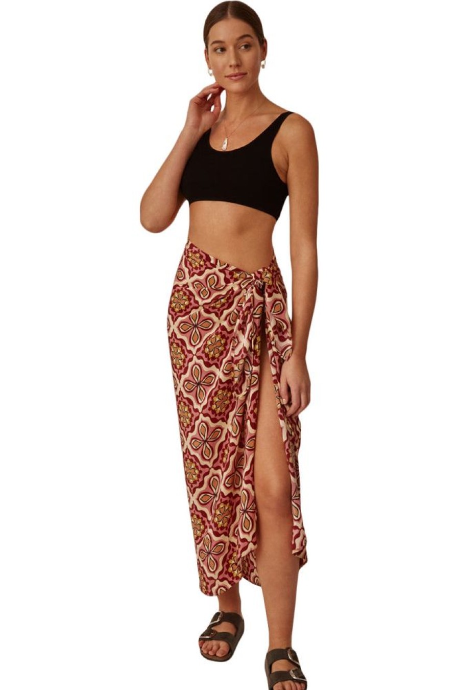 Accessories CHAN LUU INC. | Chan Luu Crux Sarong Pomegranate