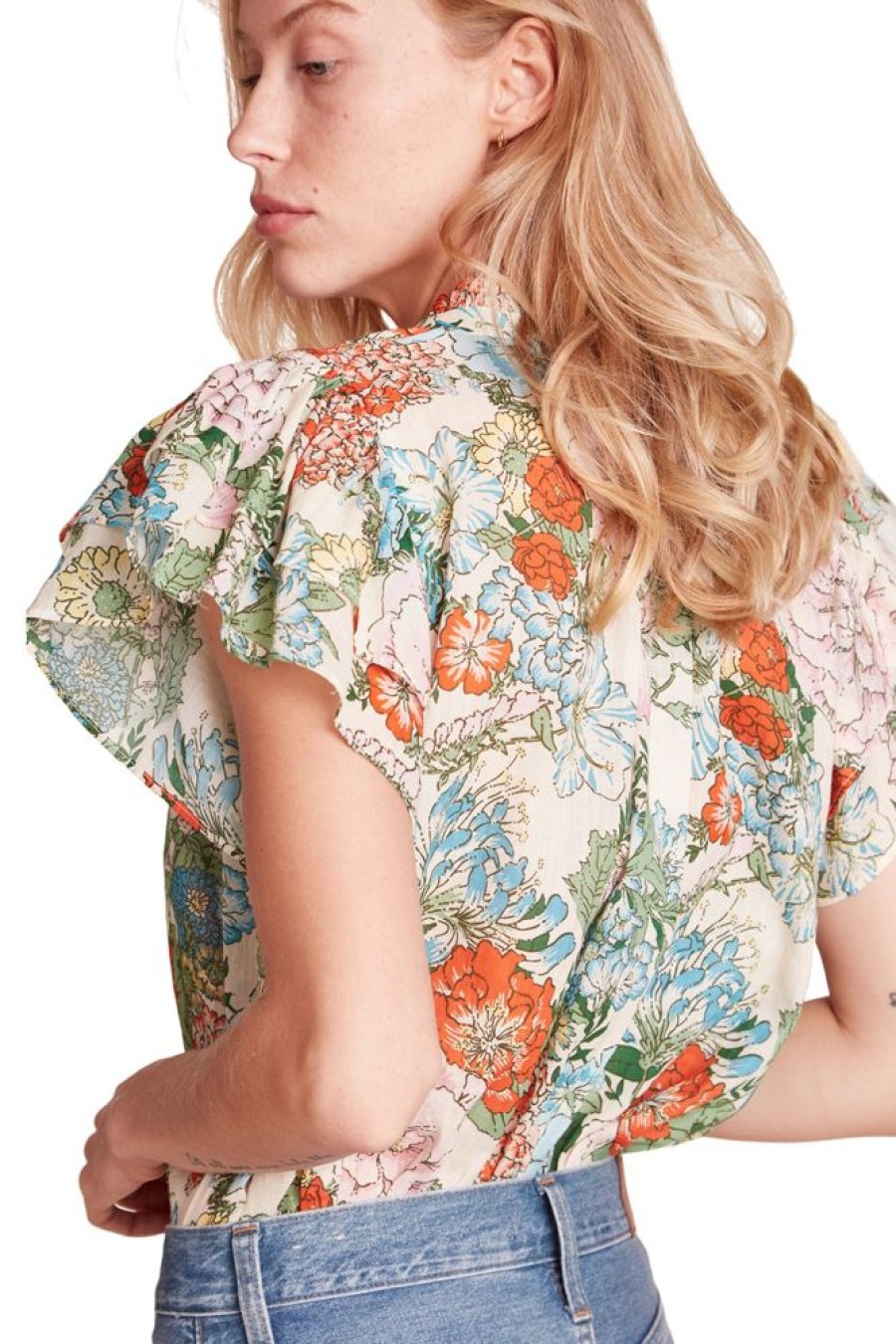 Tops Trovata | Trovatabirds Of Paradis Clover Blouse In Vintage Courtyard