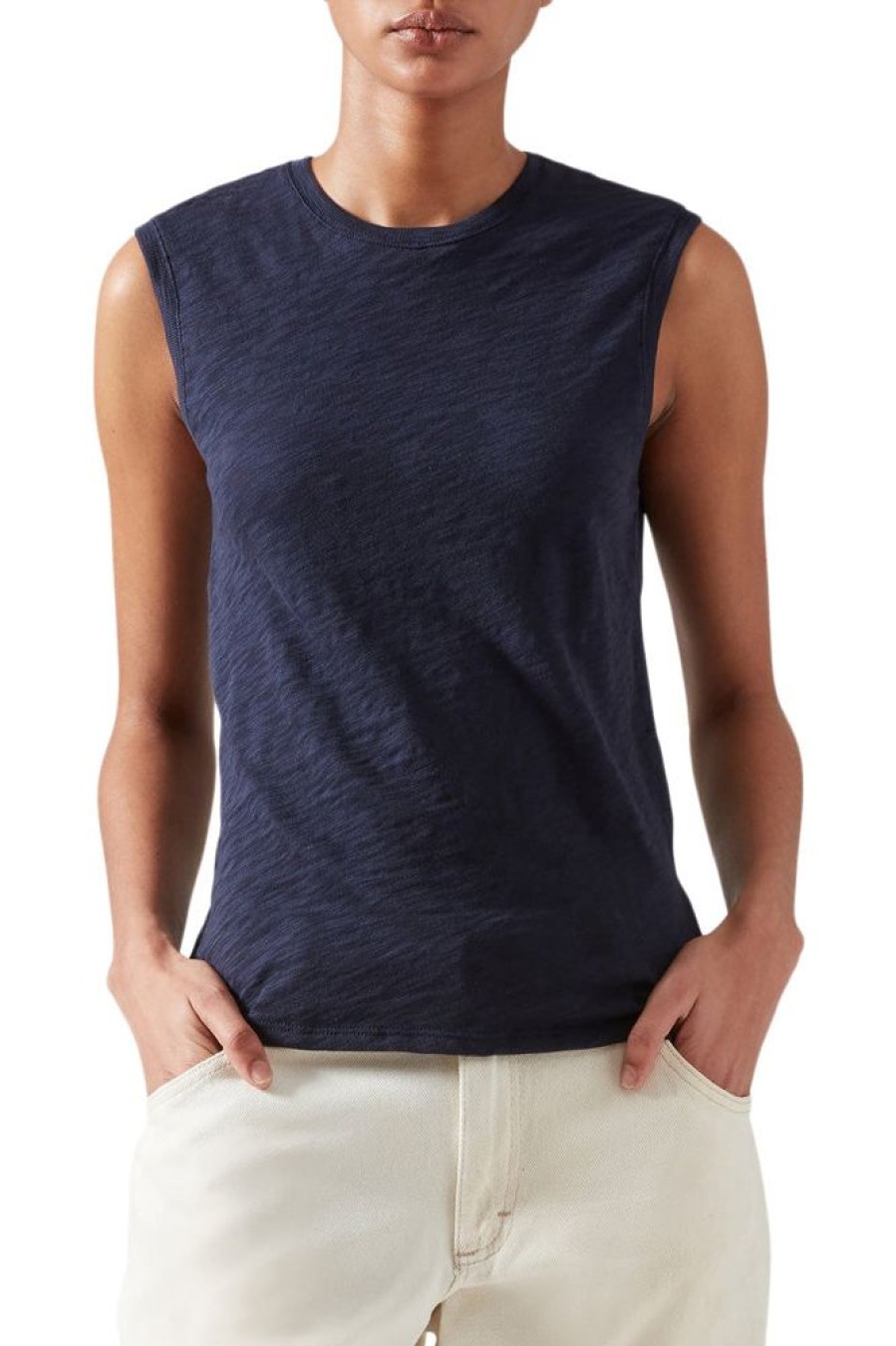 Tops ATM AnthonyThomas Melillo | Atm Slub Jersey Sleeveless Schoolboy Tee