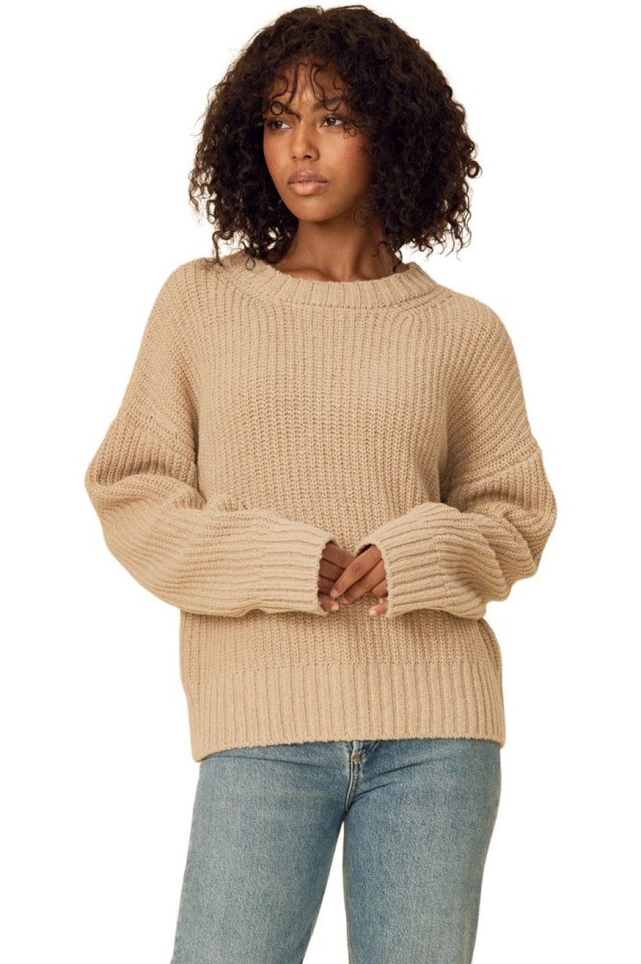 Sweaters One Grey Day | One Grey Day Seymour Oversided Pullover In Oatmeal