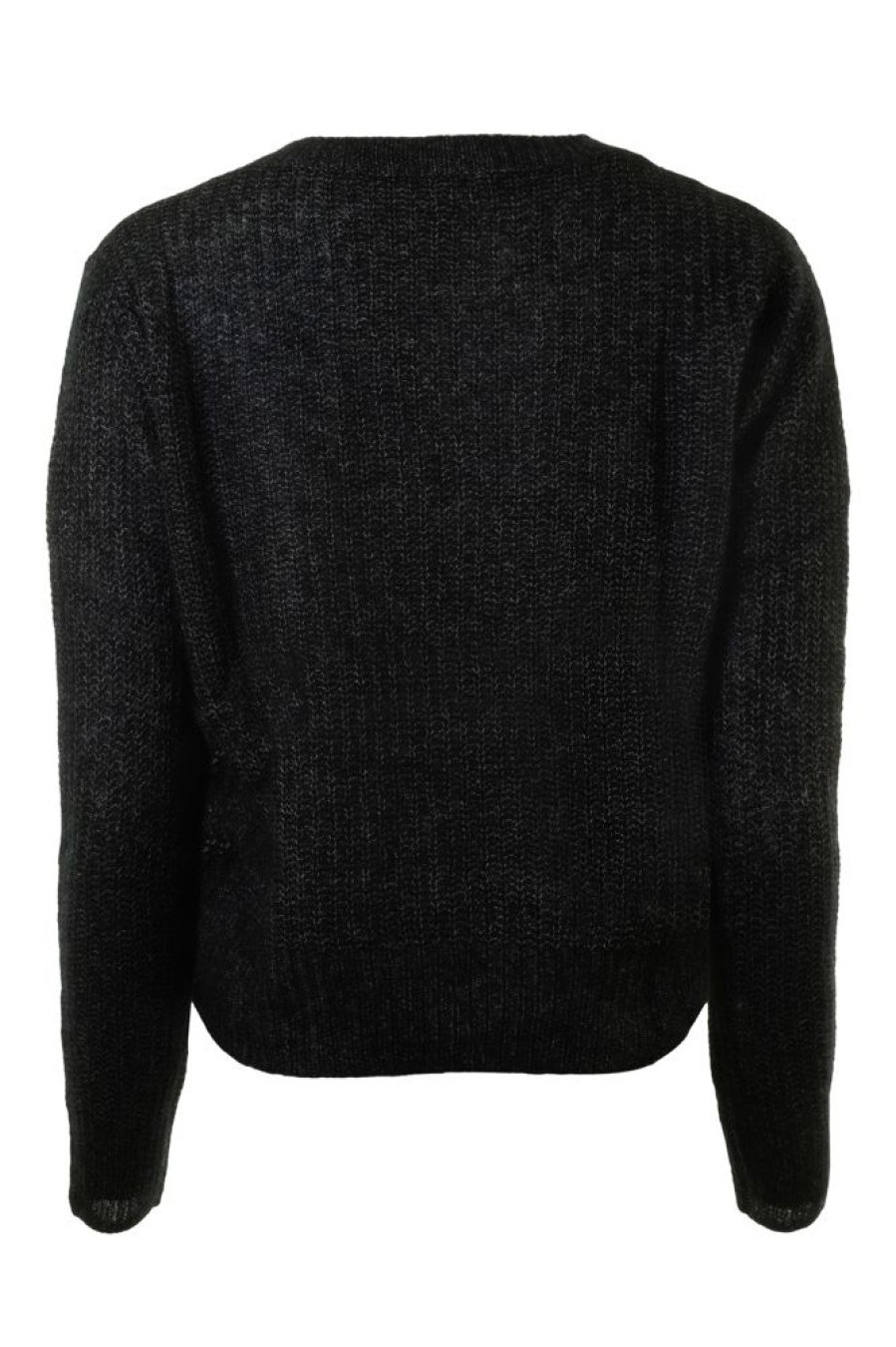 Sweaters AUTUMN CASHMERE | Autumn Cashmere Shaker Cable Crew W/ Sheer Yoke In Black