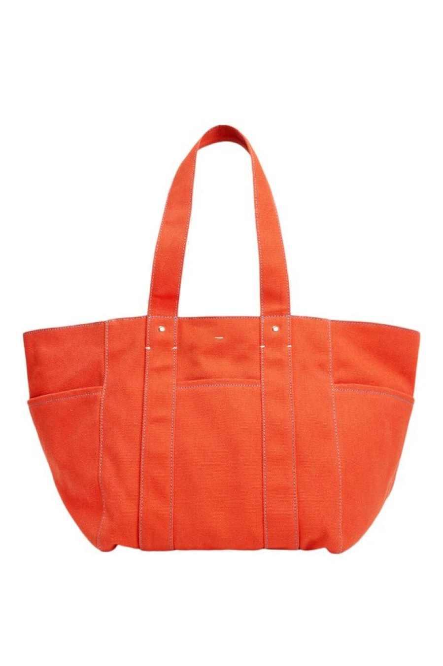 Accessories CLARE V. | Clare V. Le Box Tote In Poppy Canvas