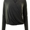 Tops MICHAEL STARS | Michael Stars Janet Surplice Top In Charcoal