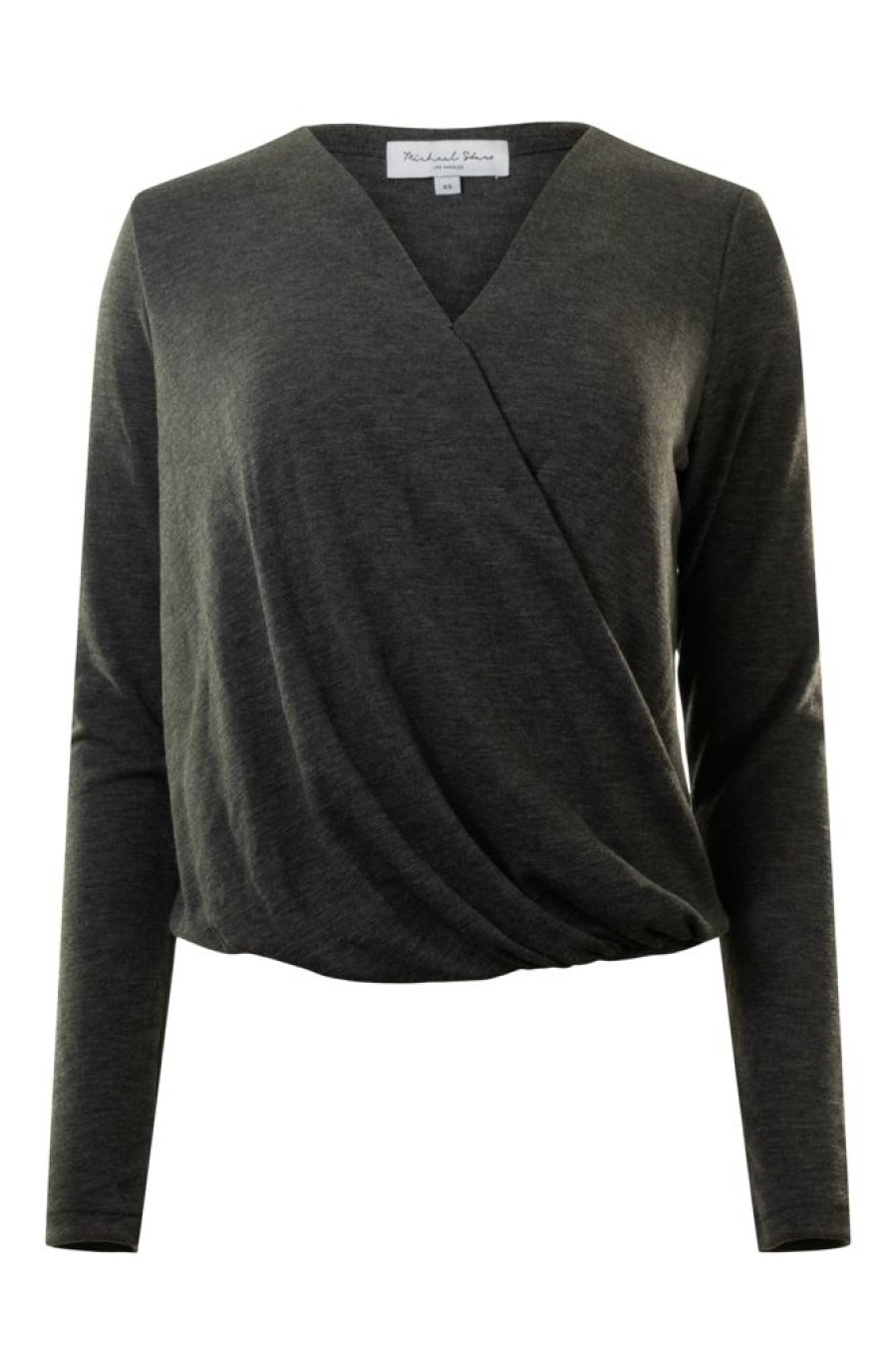 Tops MICHAEL STARS | Michael Stars Janet Surplice Top In Charcoal