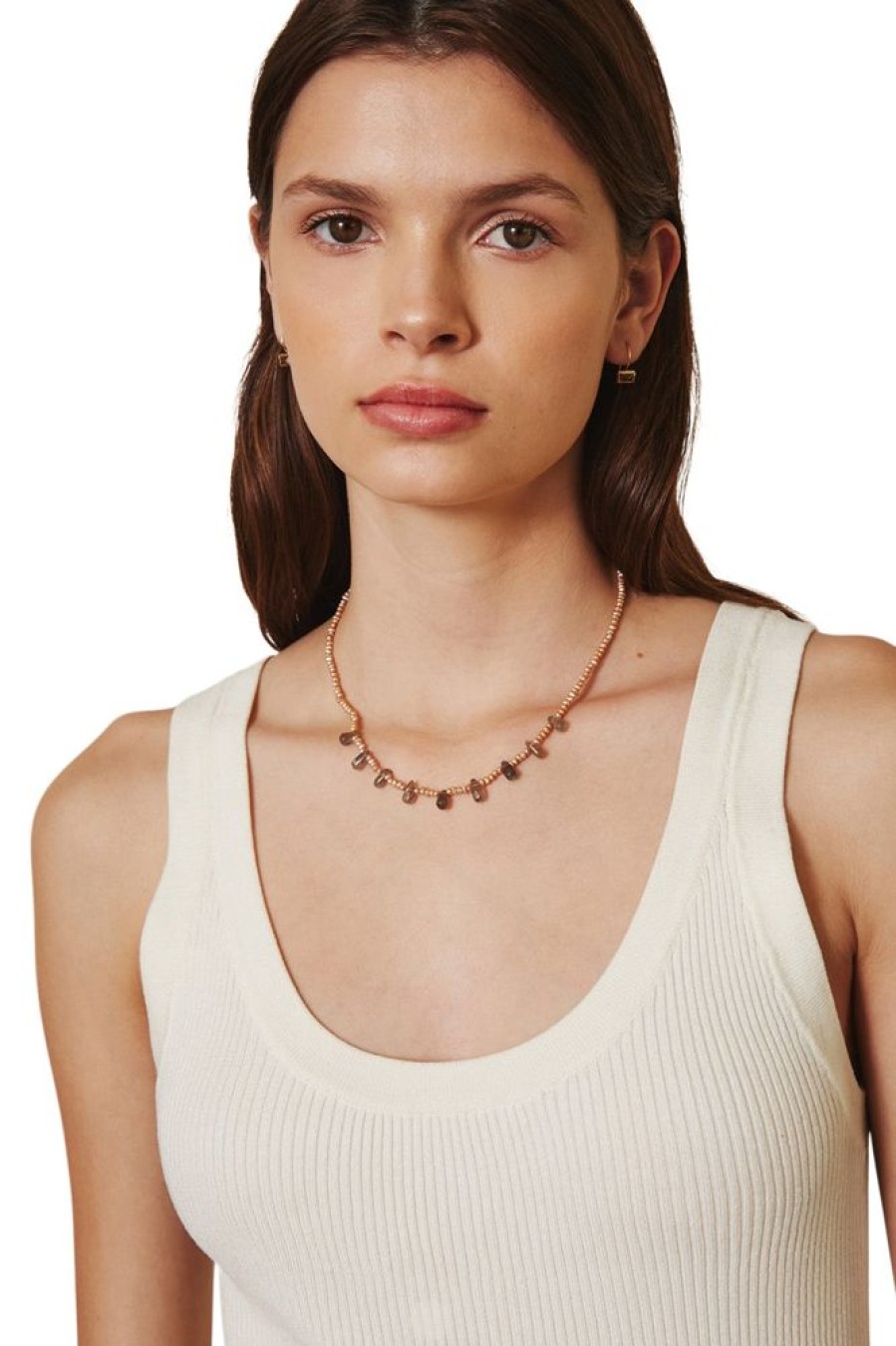 Jewelry CHAN LUU INC. | Chan Luu And Labradorite Dewdrop Necklace Champagne Pearl