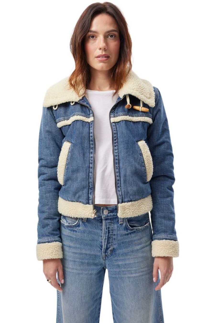 Blazers & Outerwear Amo Denim | Amo Denim Betty Shearling Jacket In Idolize