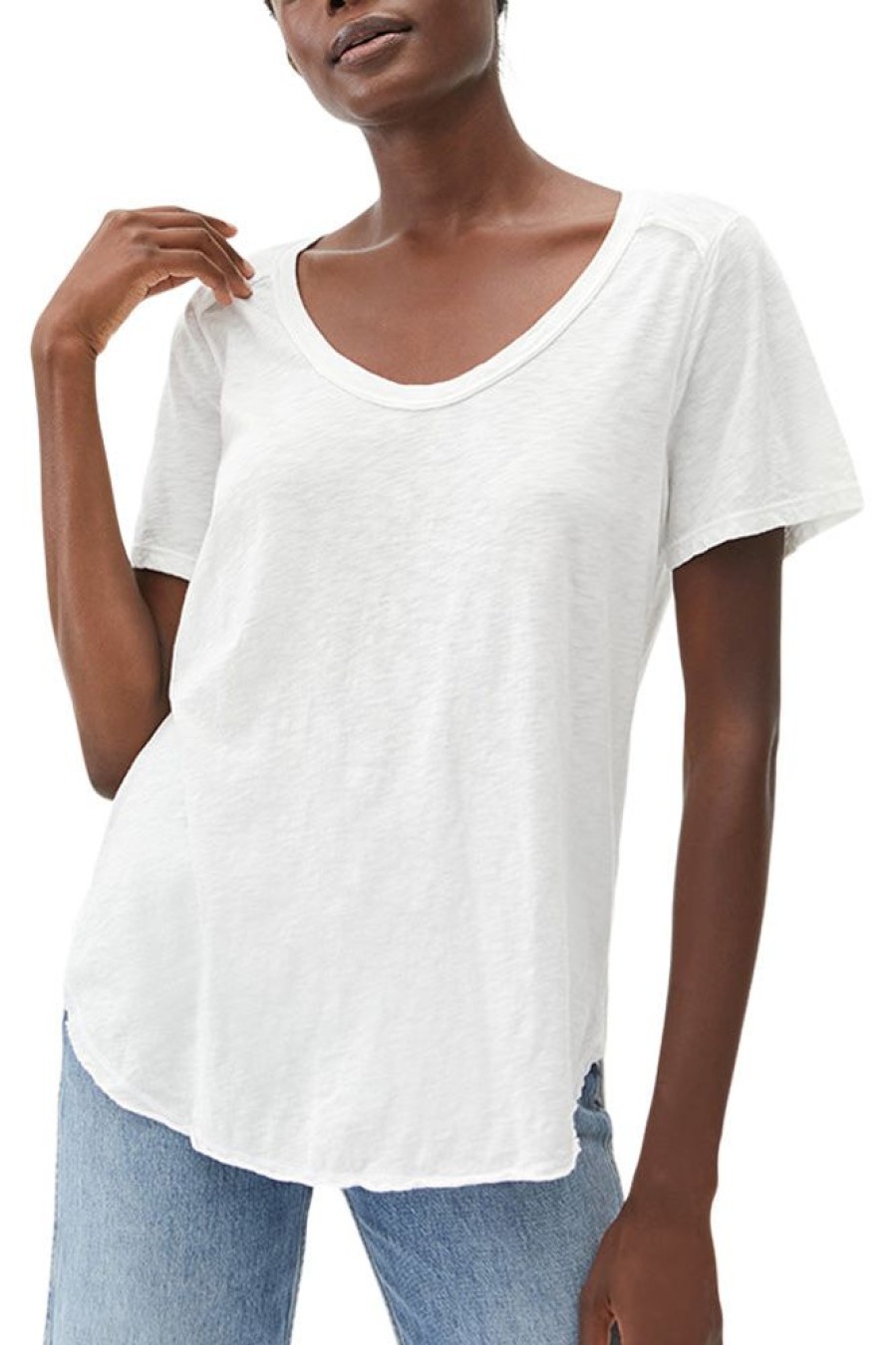 Tops MICHAEL STARS | Michael Stars Lily Supima Cotton Scoop Neck Tee