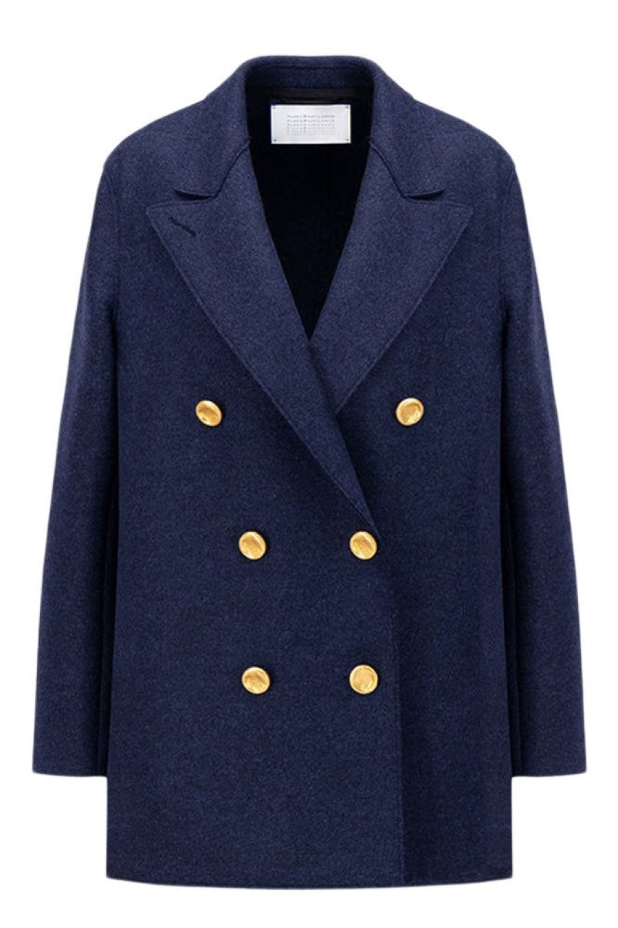 Blazers & Outerwear Harris Wharf London | Harris Wharf London Slouchy Peacoat In Blue Mouline