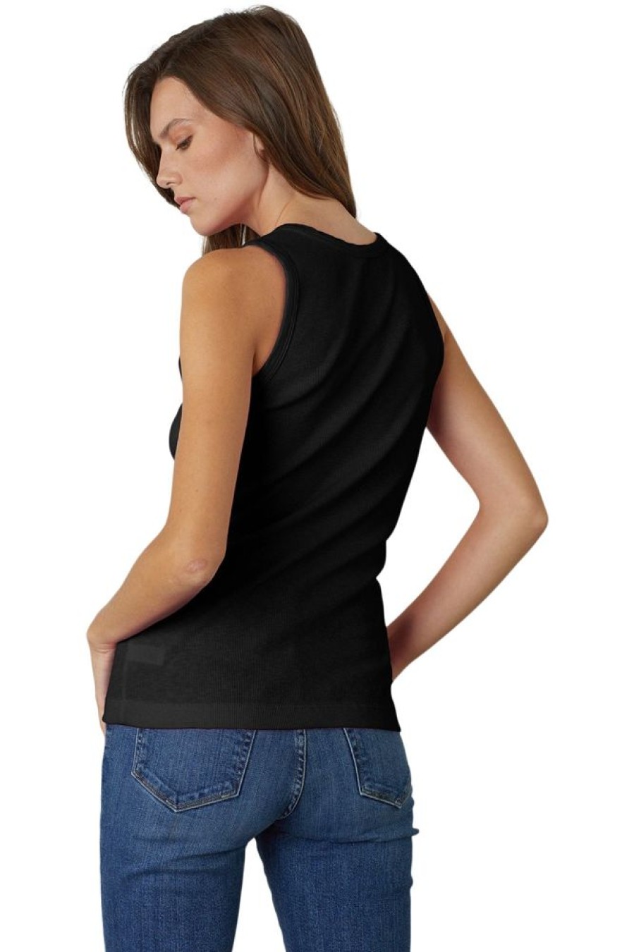 Tops VELVET | Velvet Maxie Slub Muscle Tee In Black