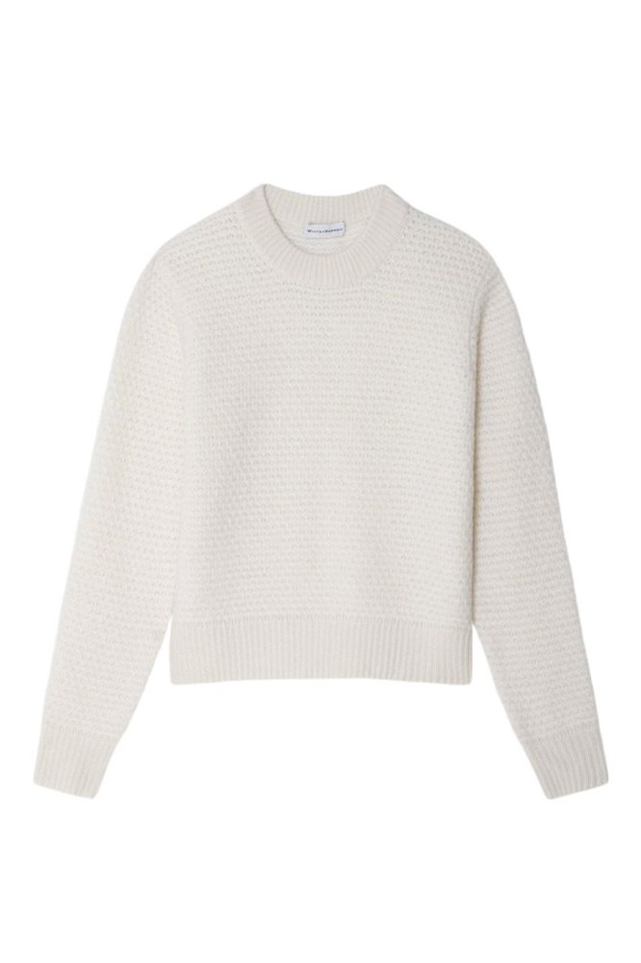 Sweaters WHITE & WARREN | White & Warren Cashmere Textured Crewneck In Soft White