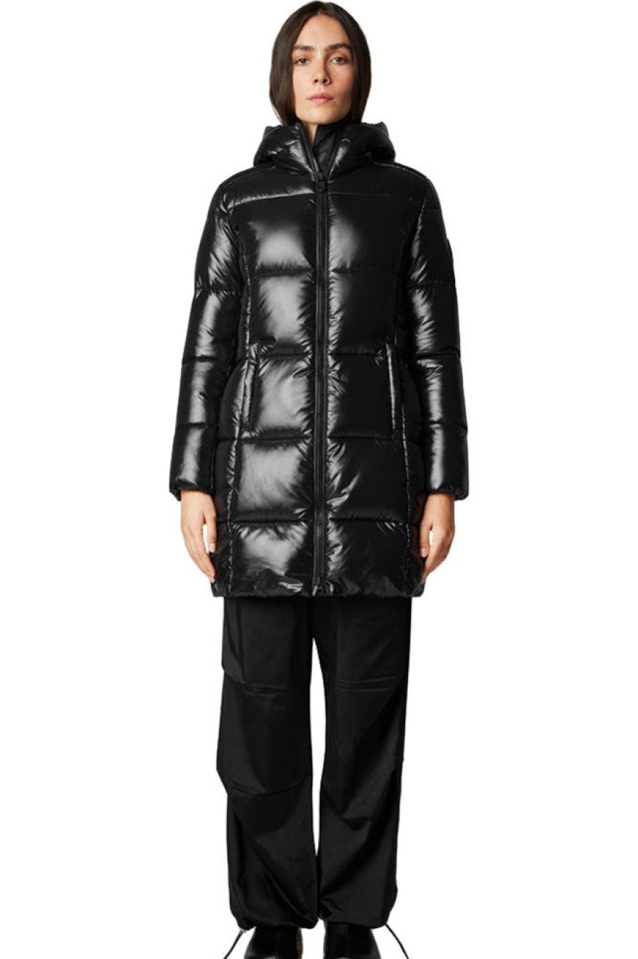 Blazers & Outerwear Save The Duck | Save The Duck Ines Hooded Puffer Coat In Black