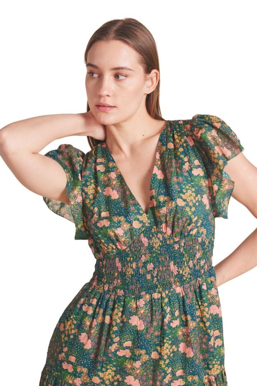 Dresses & Jumpsuits Trovata | Trovata Birds Of Paradis Kendall Dress In Woodbine Cluster