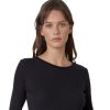 Tops VELVET | Velvet Bayler Cotton Fitted Crewneck T-Shirt In Black