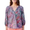 Tops SUNDRY | Sundry 3/4 Sleeve V-Neck Blouse In Seurat Floral