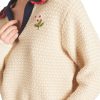 Sweaters Trovata | Trovata Birds Of Paradis Polo Parker Sweater In Antique White