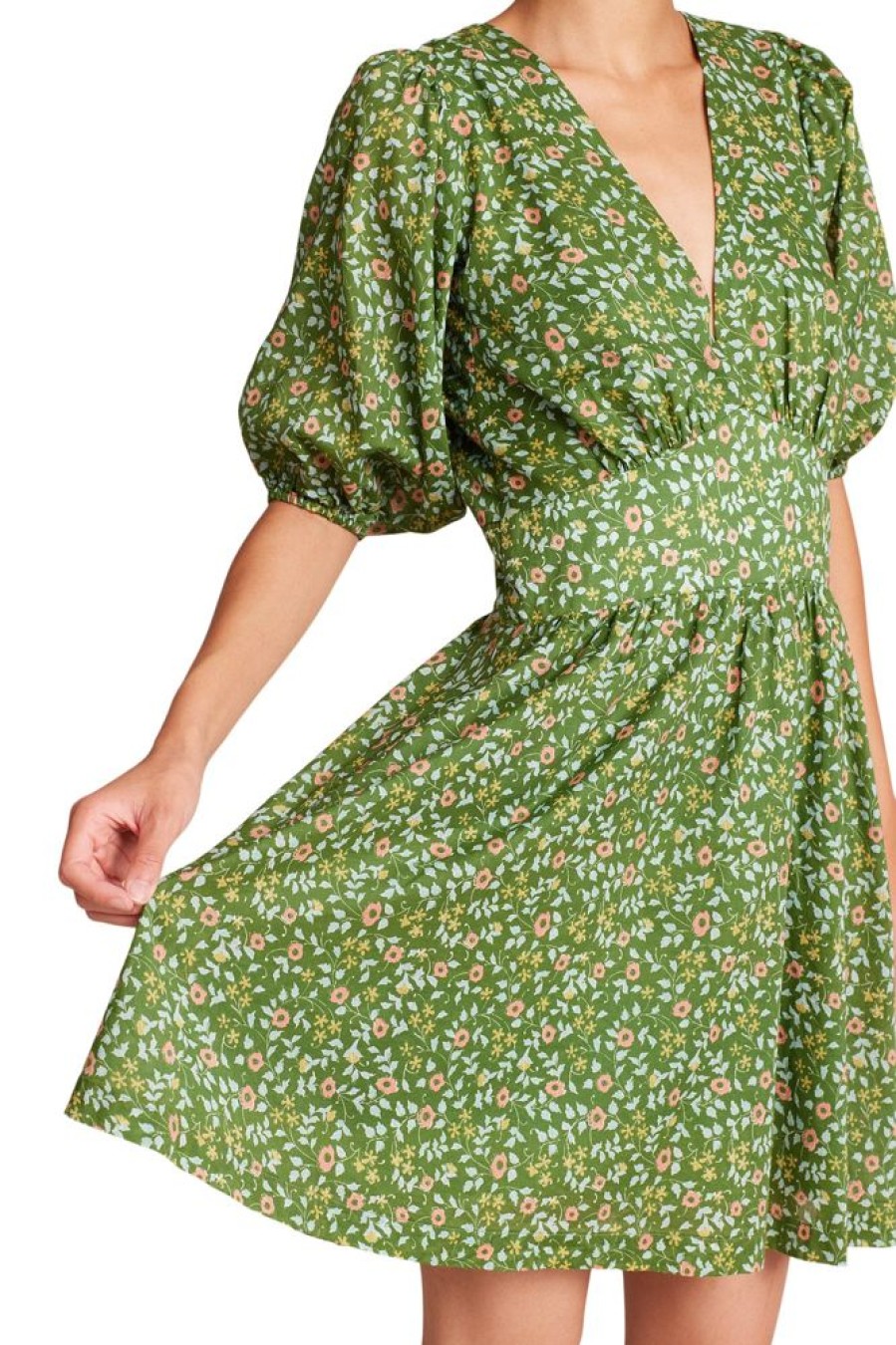 Dresses & Jumpsuits Trovata | Trovata Birds Of Paradis Gia Dress In Green Ivy