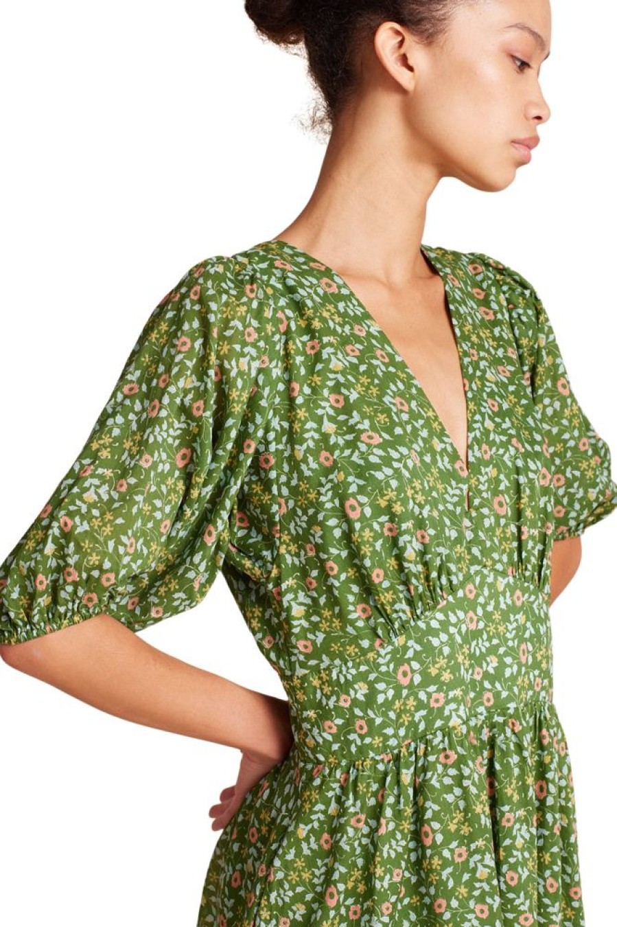 Dresses & Jumpsuits Trovata | Trovata Birds Of Paradis Gia Dress In Green Ivy