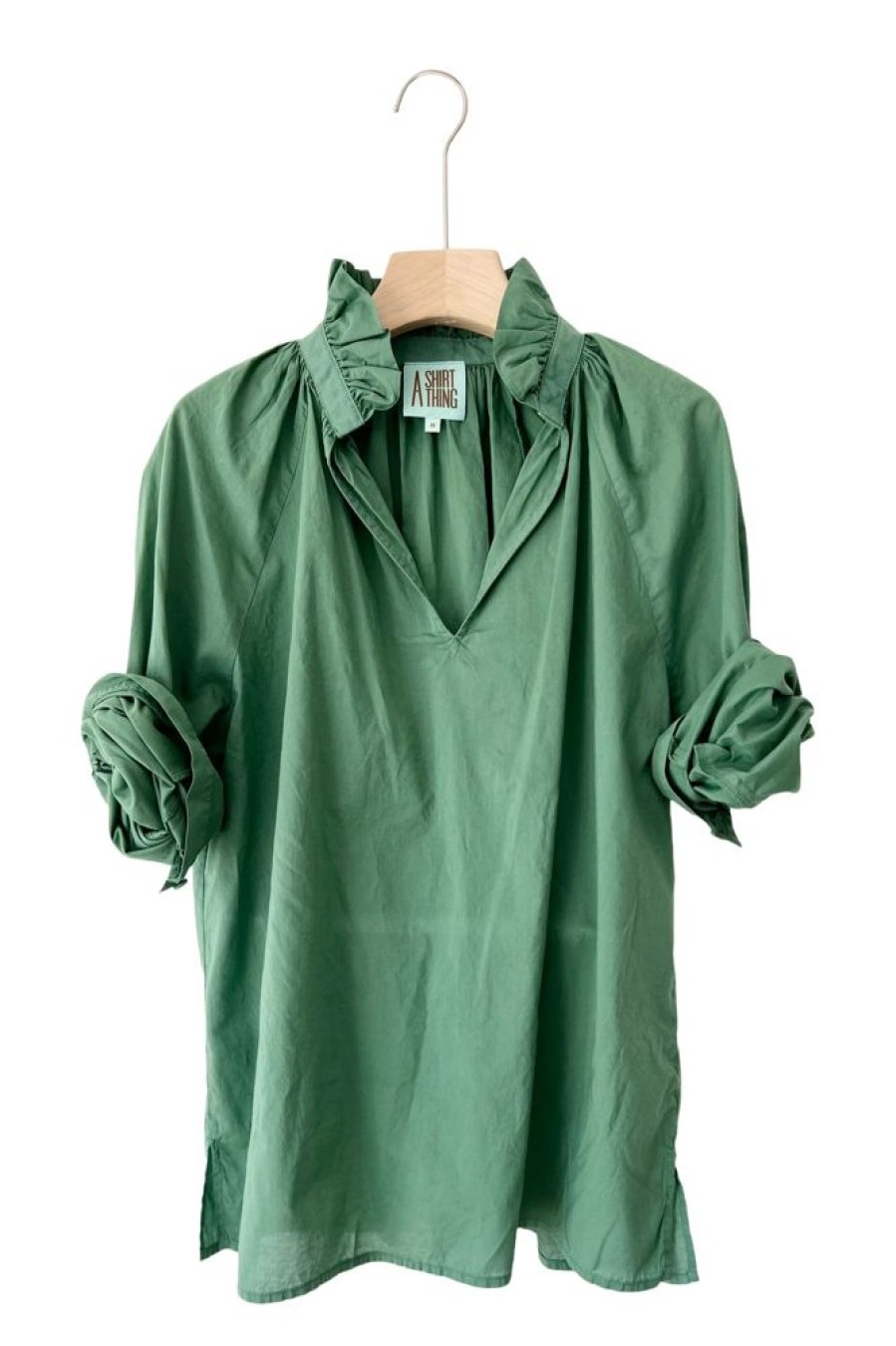 Tops A Shirt Thing | A Shirt Thing Penelope Cabo Top In Bottle Green