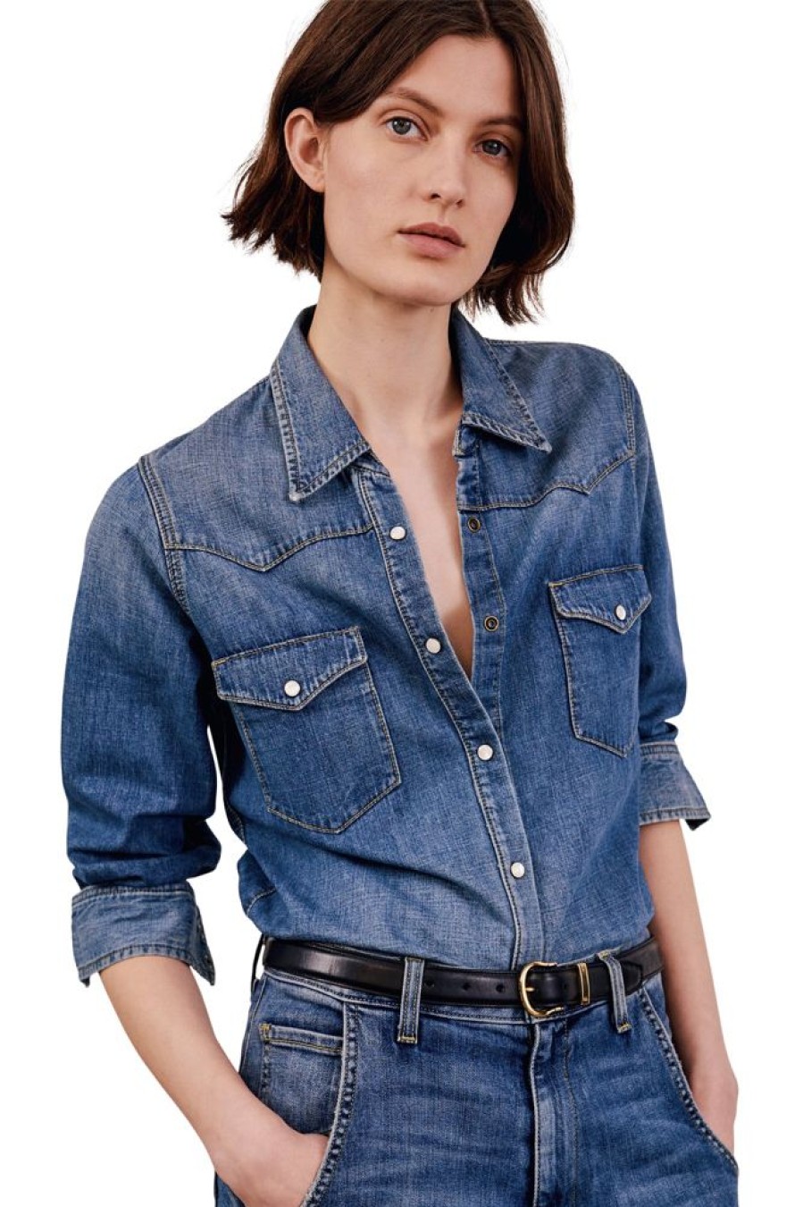 Tops NILI LOTAN | Nili Lotan Travis Shirt In Classic Wash