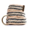 Accessories The Great | The Great The Striped O Ring Belt In Black Cream On Natural Black/Cream