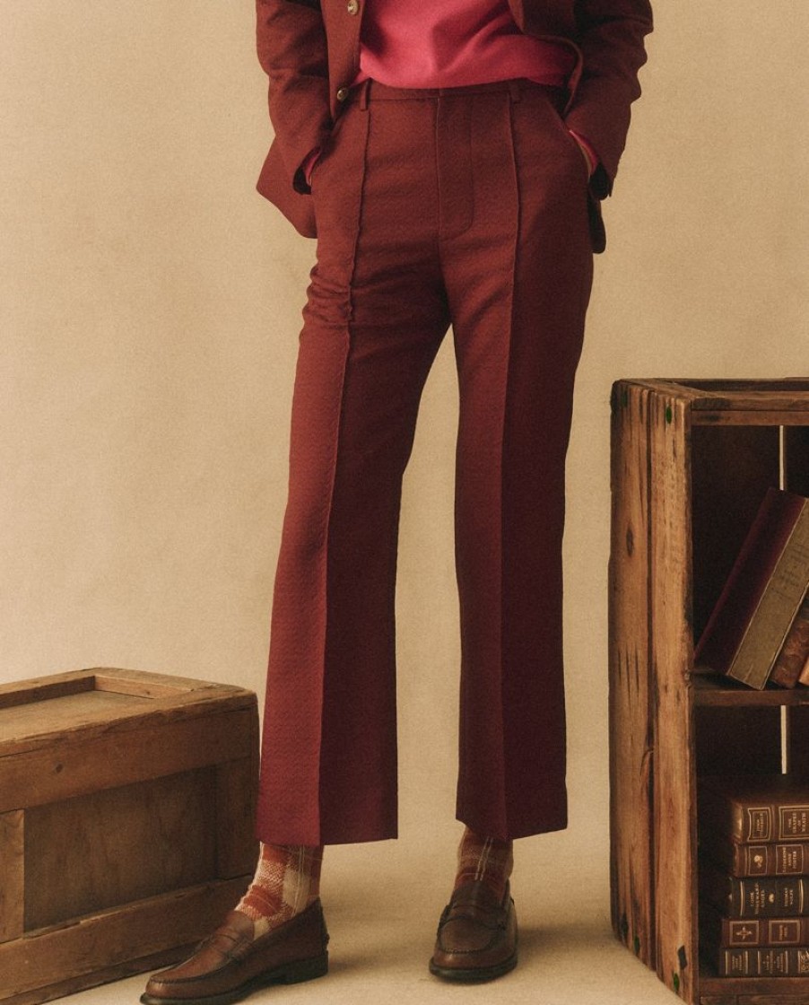 Pants, Shorts, & Skirts The Great | The Great Geo Jacquard Prim Trousers In Mulled Wine