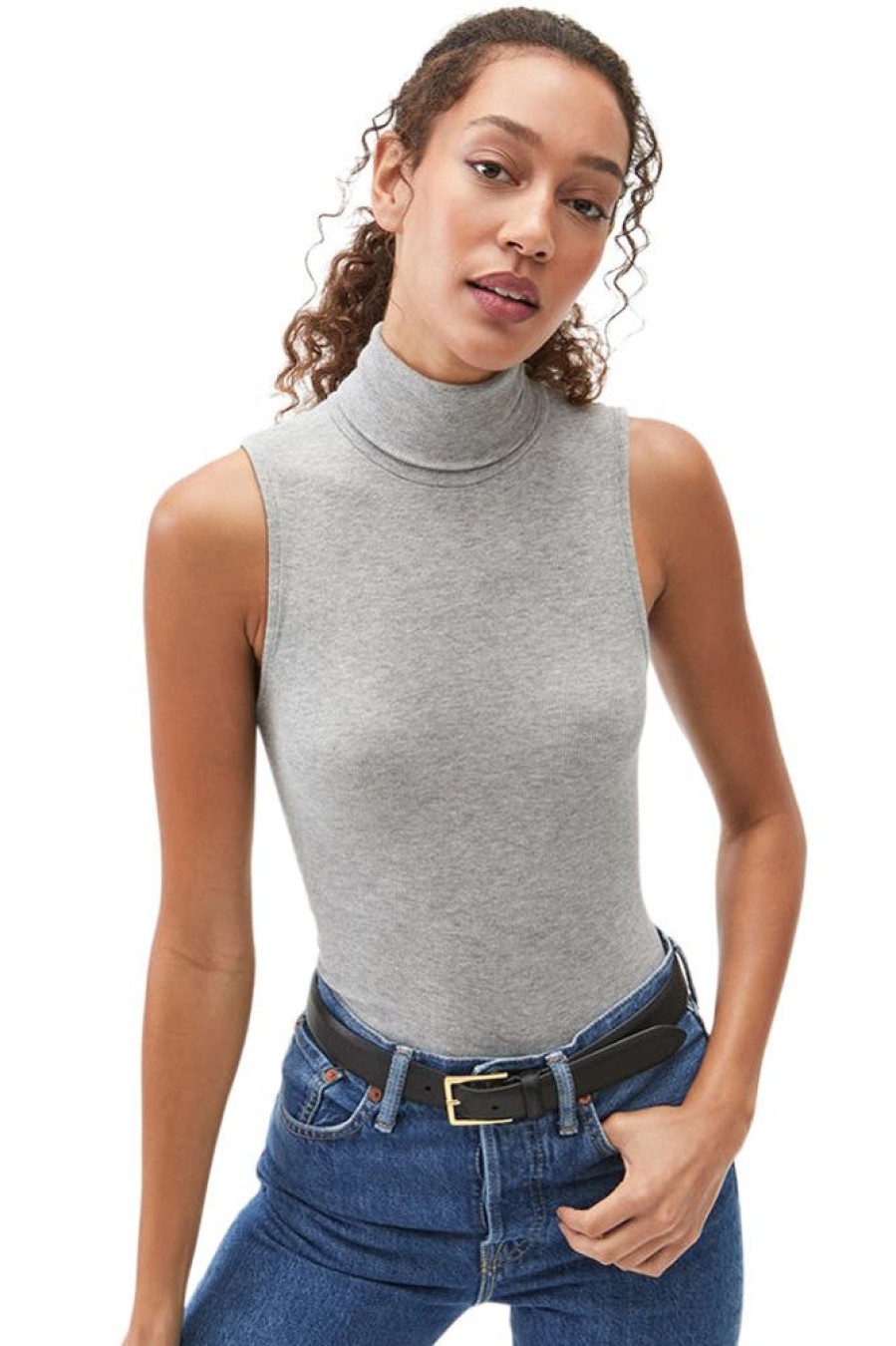 Tops MICHAEL STARS | Michael Stars Hillary Turtleneck Shell In Heather Grey