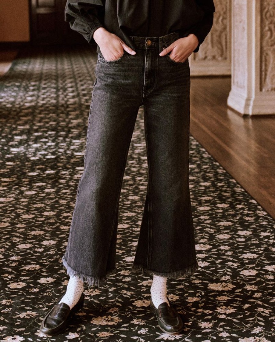 Denim The Great | The Great The Kick Bell Jean In Onyx Wash